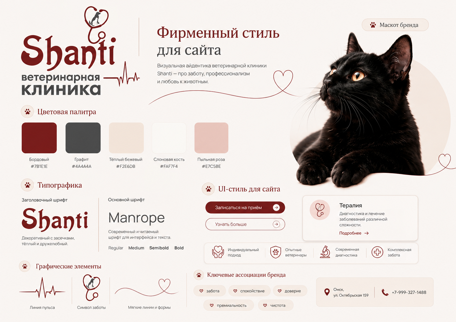 Фирменный стиль ветеринарной клиники Shanti